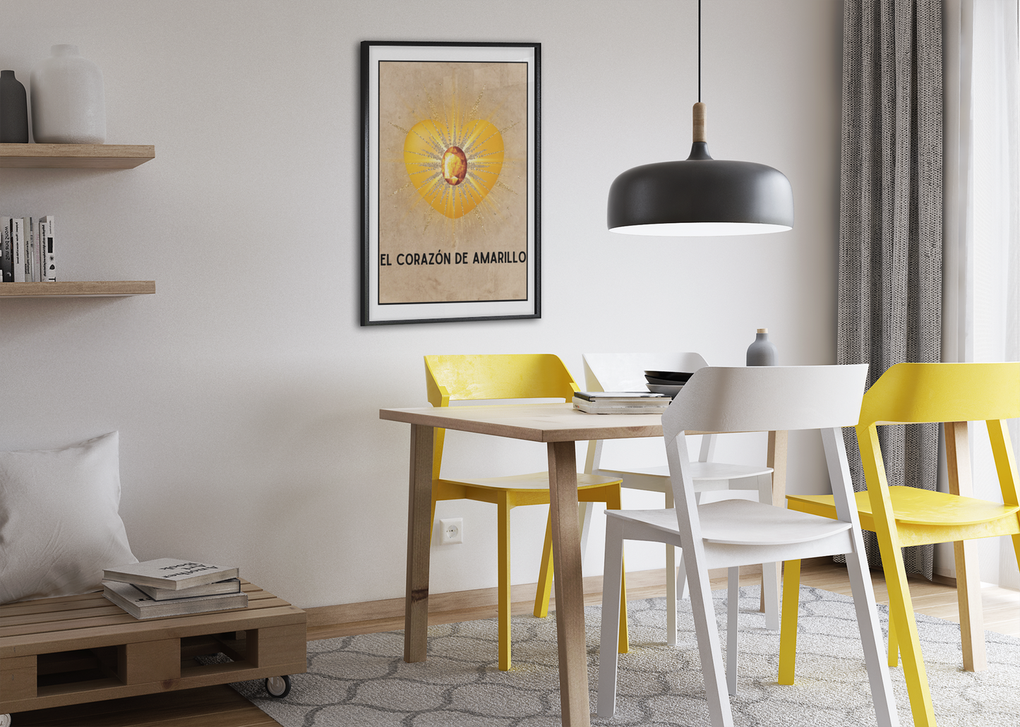 El Corazon De Amarillo - The Yellow Heart - Matte Poster Print