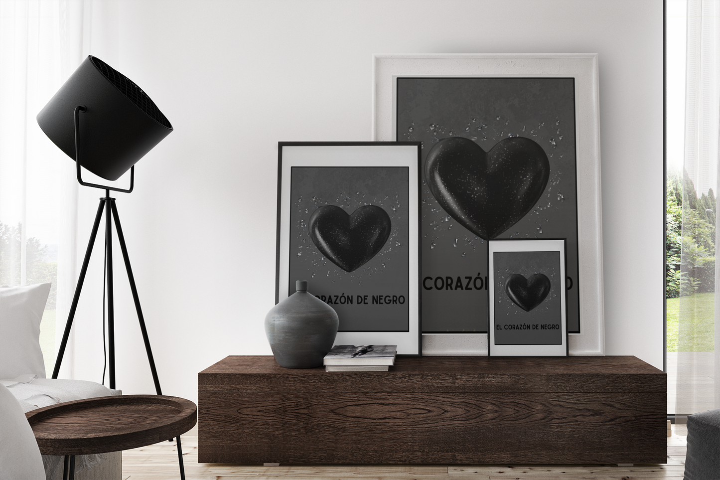 El Corazon De Negro - The Black Heart - Matte Poster Print