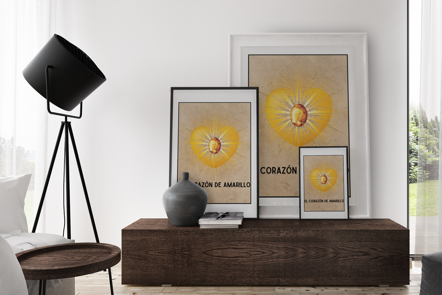 El Corazon De Amarillo - The Yellow Heart - Matte Poster Print
