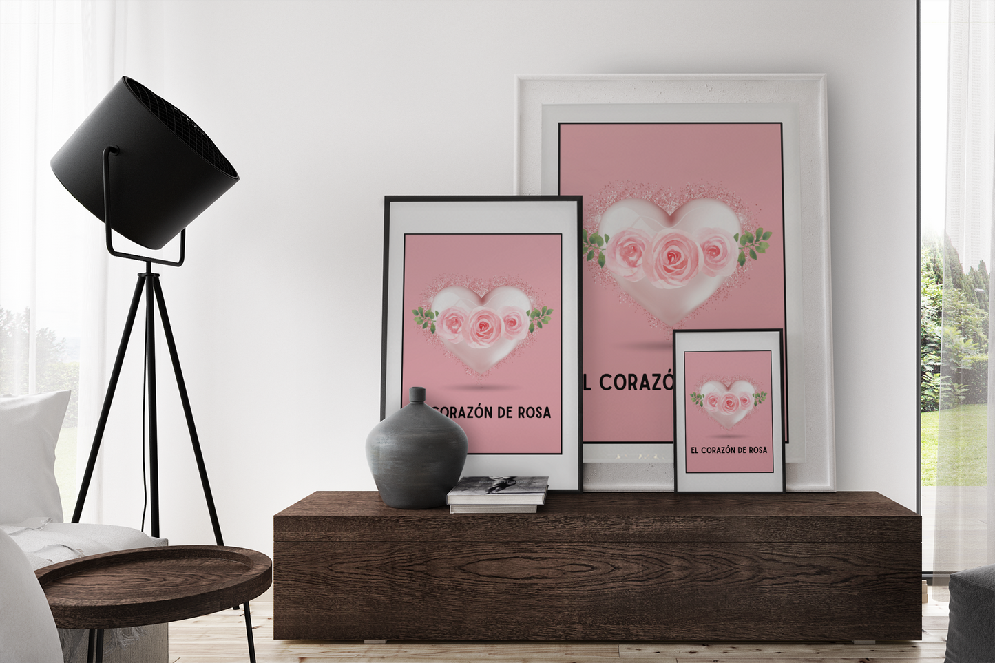 El Corazon De Rosa - The Pink Heart - Matte Poster Print