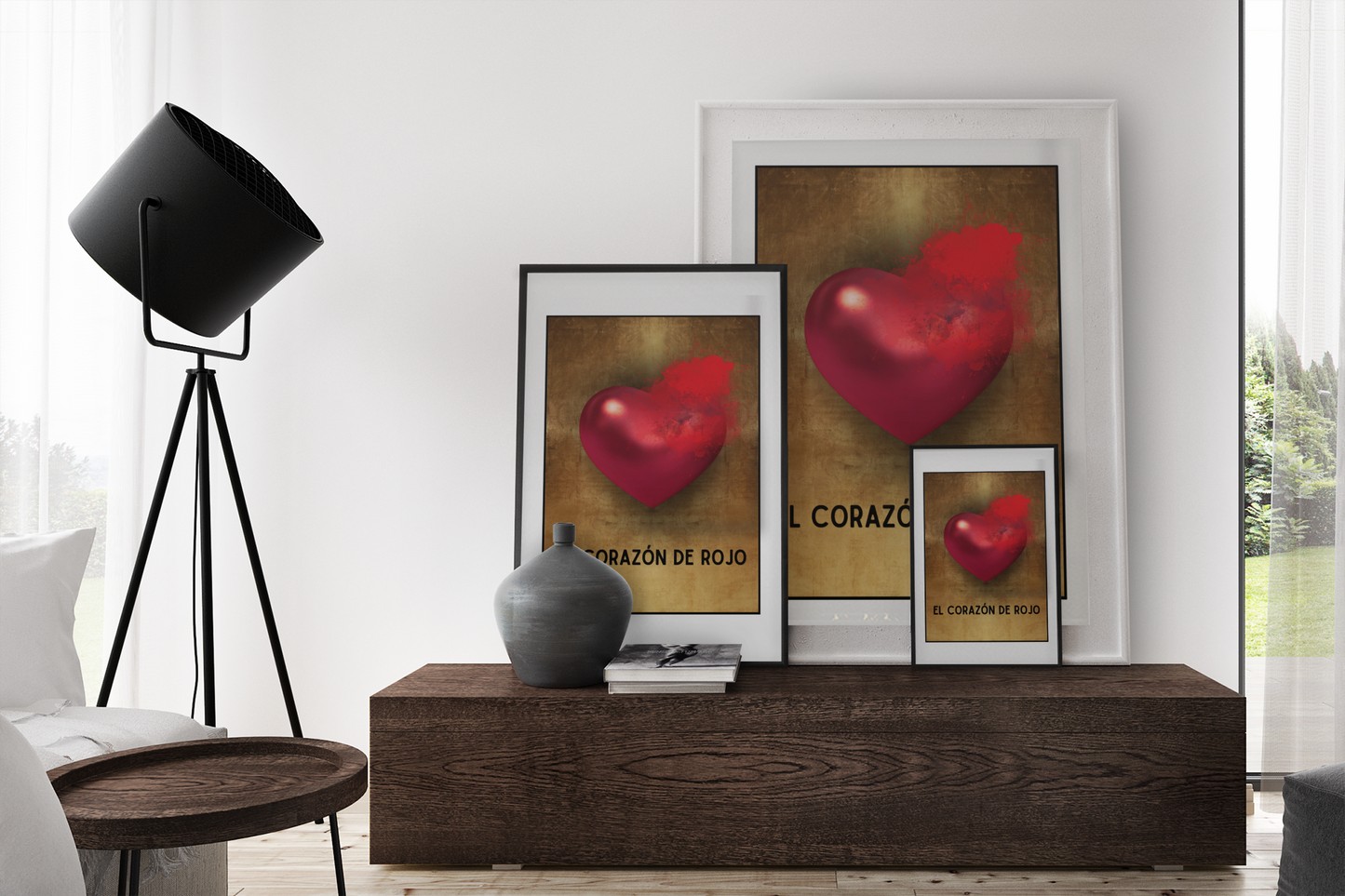 El Corazon De Rojo - The Red Heart - Matte Poster Print