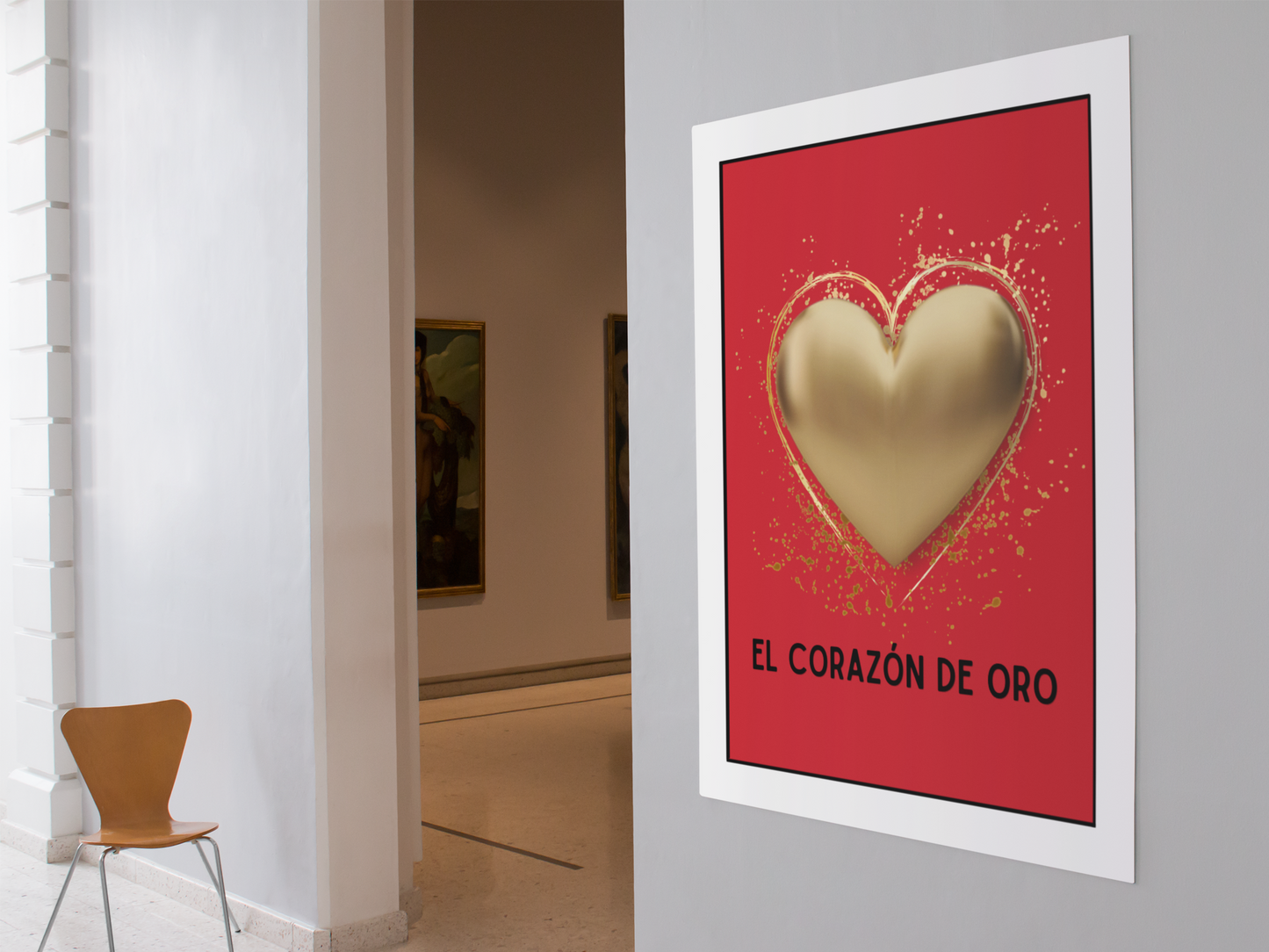 El Corazon De Oro - The Gold Heart - Matte Poster Print