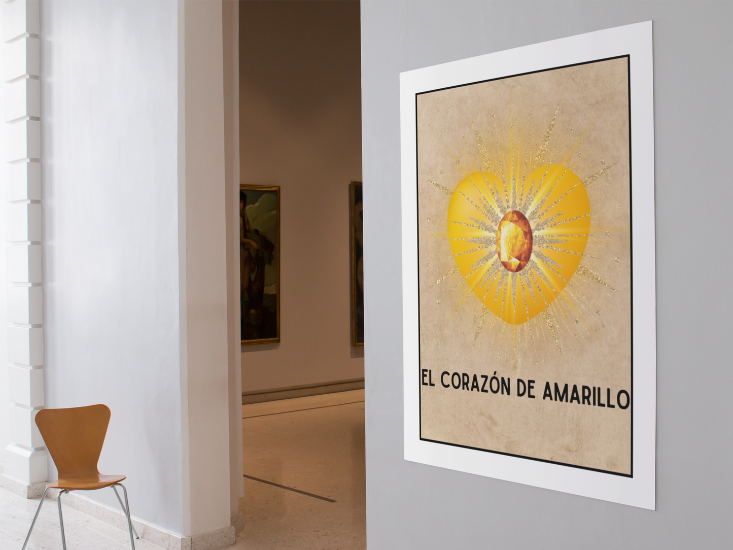 El Corazon De Amarillo - The Yellow Heart - Matte Poster Print