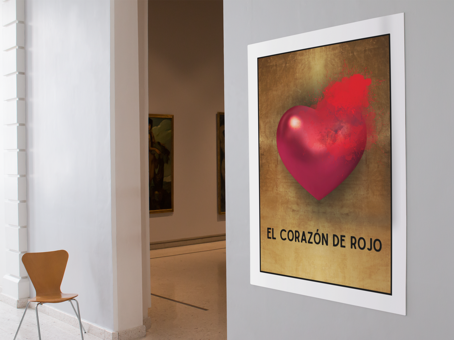 El Corazon De Rojo - The Red Heart - Matte Poster Print
