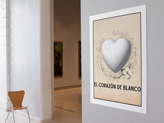 El Corazon De Blanco - The White Heart - Matte Poster Print